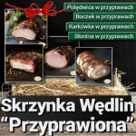 Skrzynka Kosz Prezentowy Swojskich Wędlin pomysł na prezent