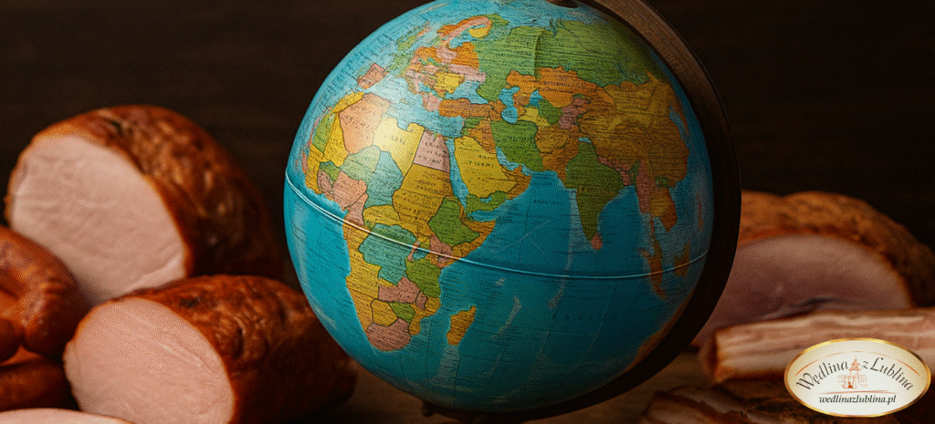 Wędliny w kuchni globalnej – motyw planety z regionalnymi smakami