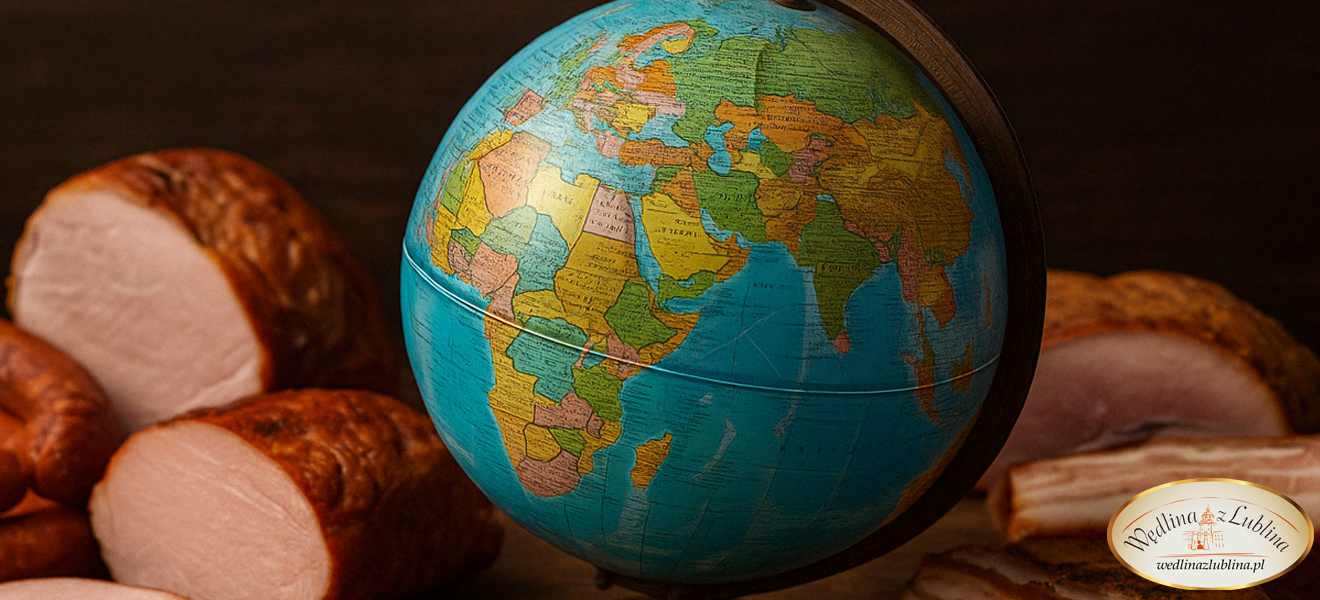 Wędliny w kuchni globalnej – motyw planety z regionalnymi smakami