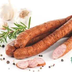 zdjęcie kiełbasy z cielęciną od Braci Dobrowolskich na białym tle