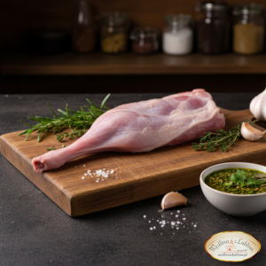 Surowy udziec z królika